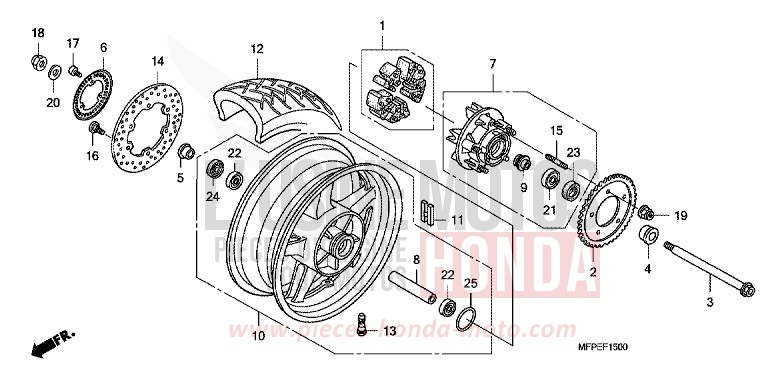 HINTERRAD von CB1300 Super Bold'or ABS GRAPHITE BLACK (NHB01EB) von 2010